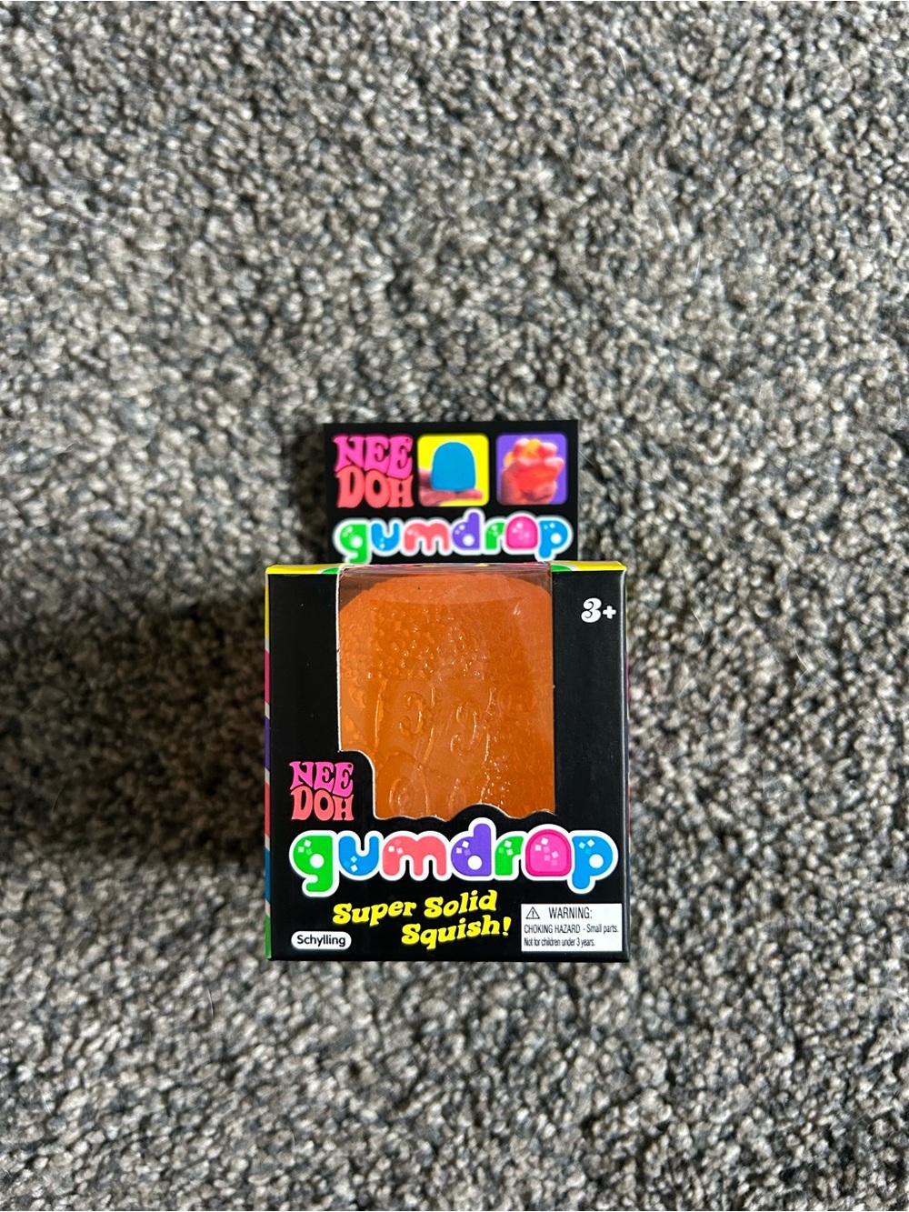 NeeDoh Gumdrop Super Solid Squish! Orange Kids Toy